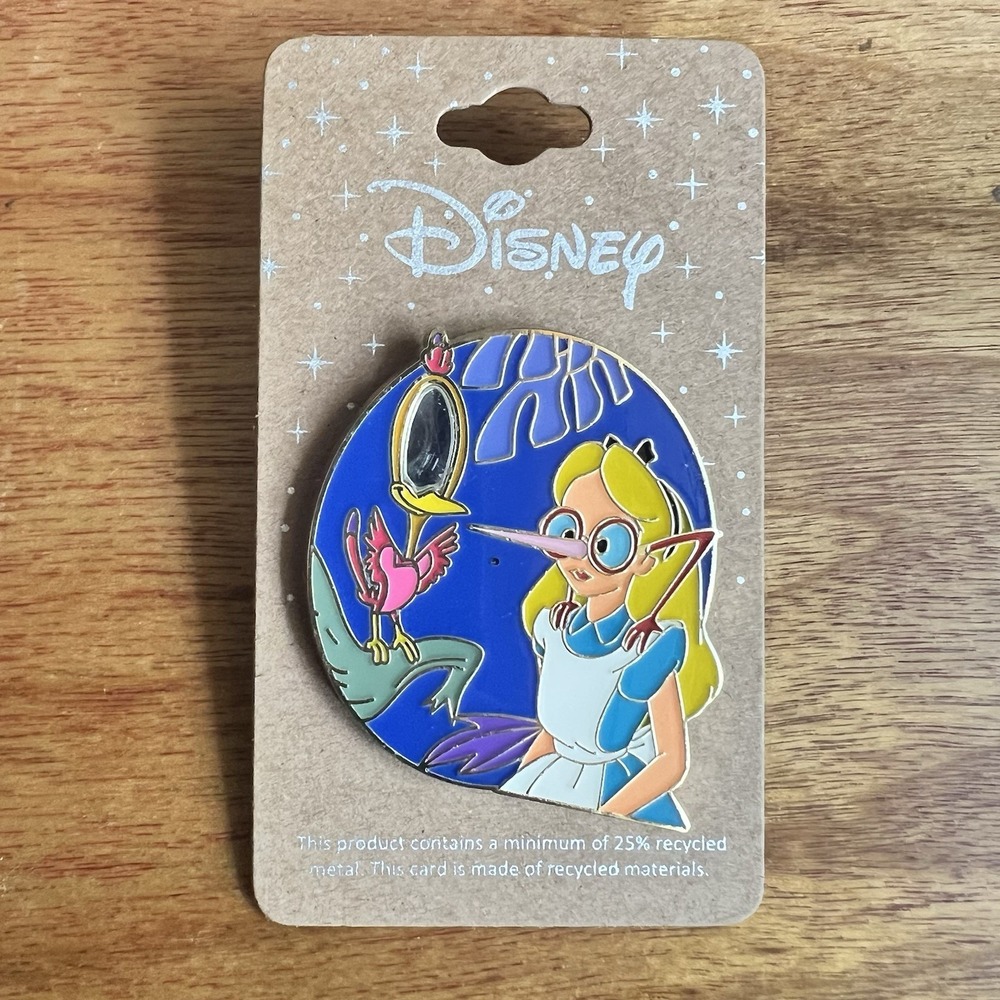 NEW! Disney Uncas Loungefly Alice In Wonderland Tulgey Wood Glasses & Mirror Pin